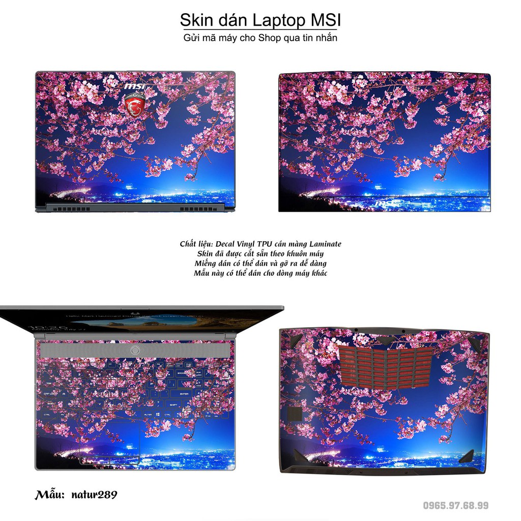 Skin dán Laptop MSI in hình thiên nhiên nhiều mẫu 11 (inbox mã máy cho Shop)