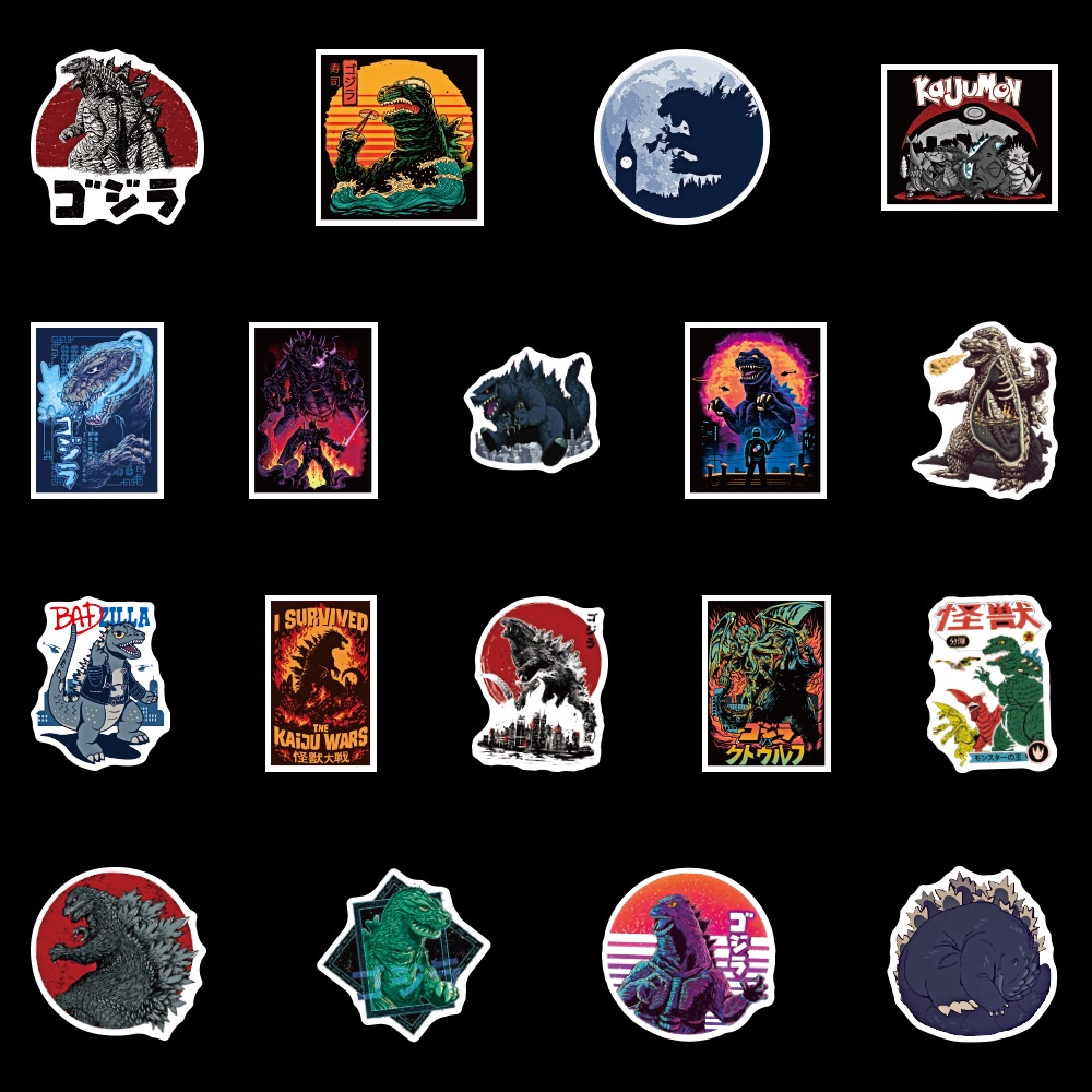 Miếng dán Sticker phim Godzilla trọn bộ 50 hình - In rõ ràng sắc nét khó tróc