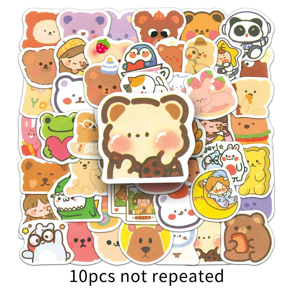 Bộ 100 Miếng Dán Họa Tiết Hoạt Hình Vui Nhộn Chống Thấm Nước Trang Trí Xe Hơi / Nhà Cửa