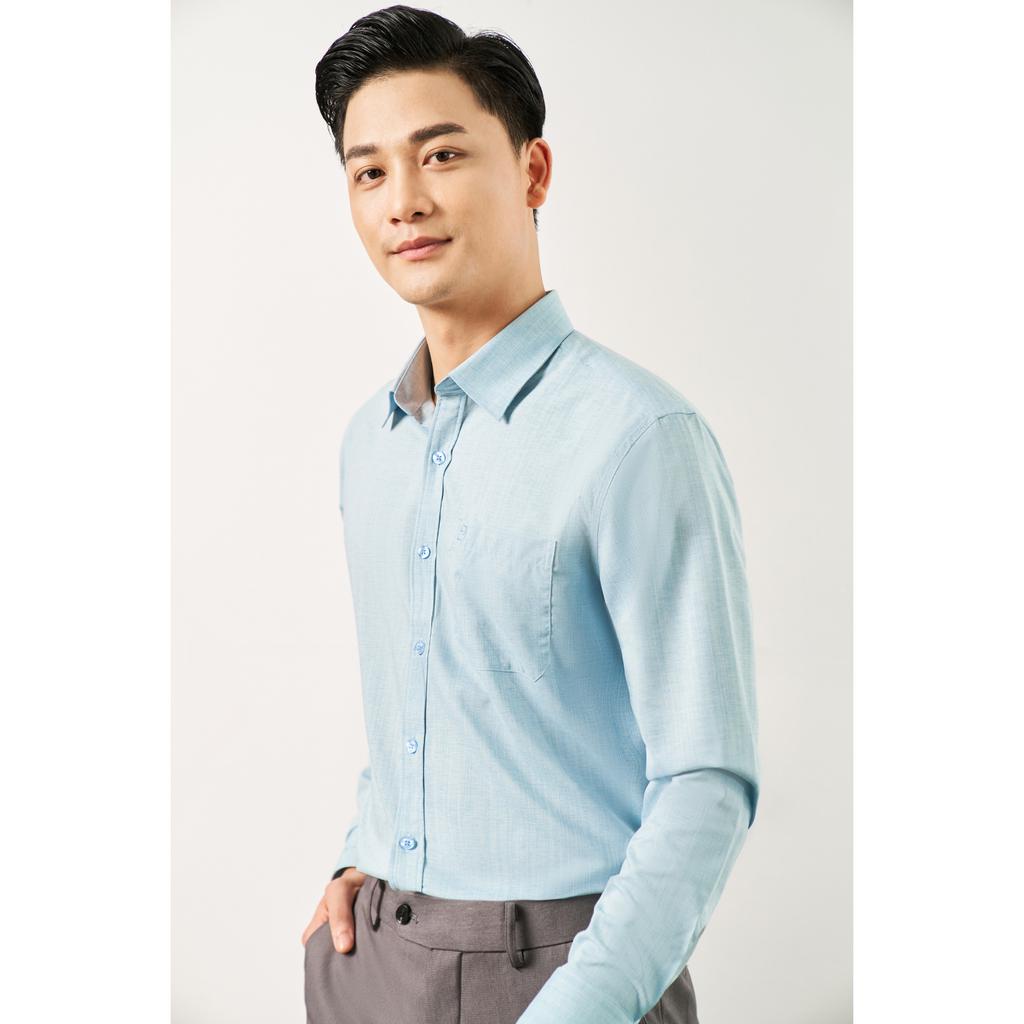 Áo Sơ Mi Dài Tay Vải Polyspun Chống Nhăn, Kháng Khuẩn, Chống Tia UV 7SMDB008