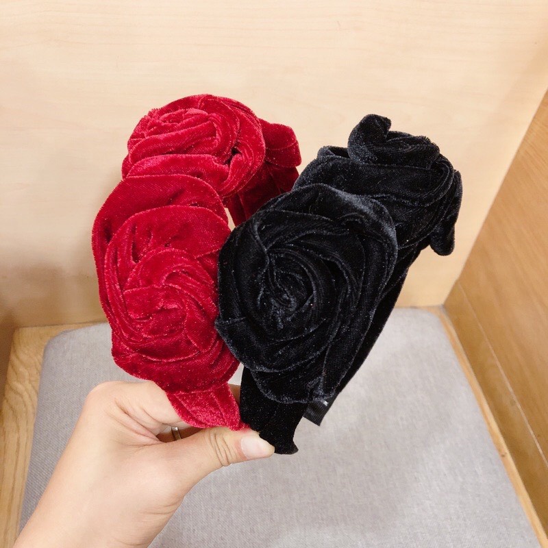 Bờm hoa hồng nhung / Băng đô hoa hồng nhung , thời trang sành điệu, cá tính - Hari Korea Accessories