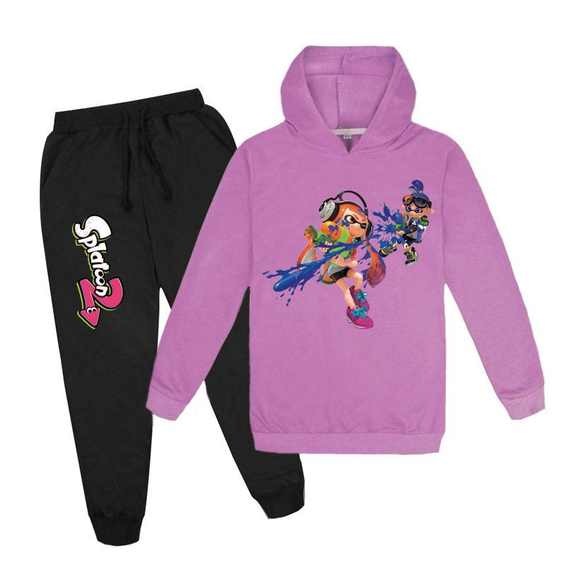 【JD】Quần Áo Trẻ Em Máy Bay Chiến Đấu Phản Lực Splatoon Nam In Áo Hoodie Áo Phù Hợp Với Áo LenY089Bé Trai