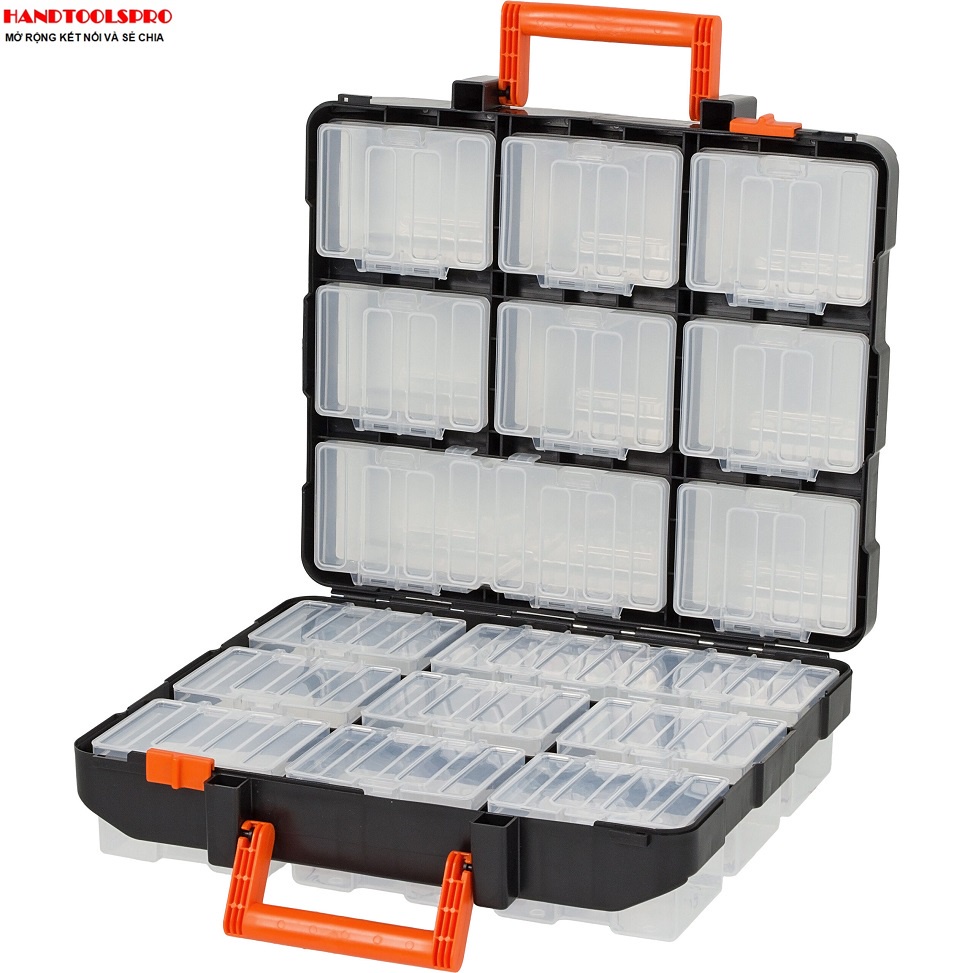 Hộp đựng dụng cụ hai mặt 16 ngăn Tactix 320602 34 x 31 x 13 cm