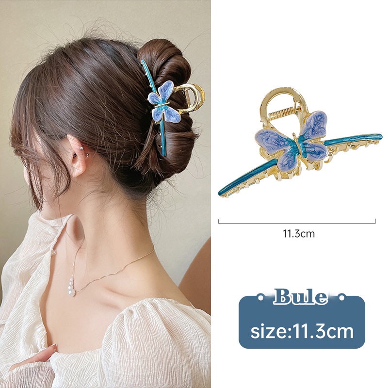 Kẹp Tóc Hình Cá Mập / Bướm Cỡ Lớn Kiểu Hàn Quốc Dễ Thương Cho Nữ