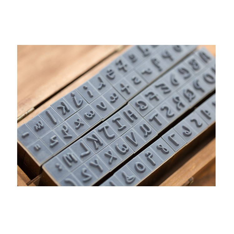 Bộ 70 con dấu gỗ Alphabet & Number 2 font wooden stamp