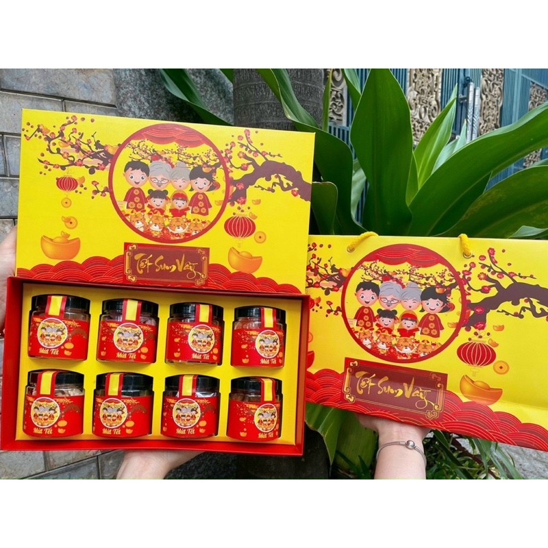 SET MỨT TẾT 8 MÓN (full hộp + túi giấy)