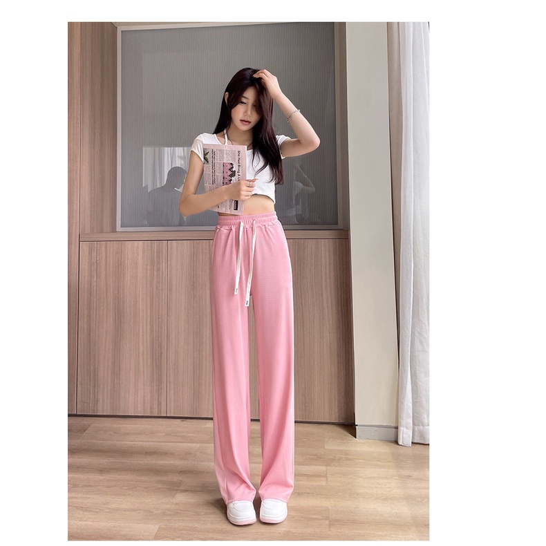 Quần Dài Ống Rộng Lưng Cao Phong Cách Hàn Quốc Cho Nữ