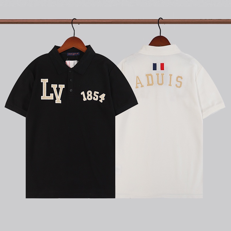 Lv Áo Thun Tay Ngắn Cổ POLO Thời Trang Sành Điệu Cho Cặp Đôi