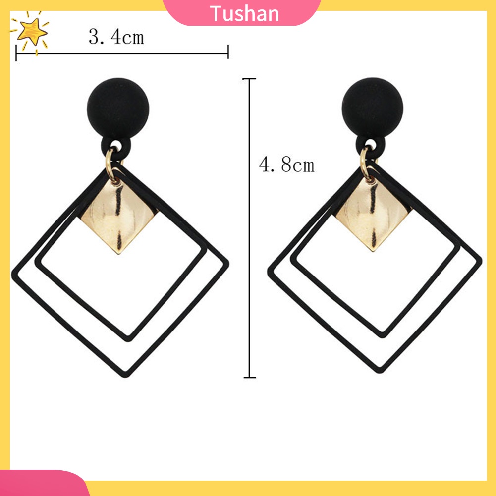 Đôi Khuyên Tai Dài Phối Hình Thoi Thời Trang Cho Nữ