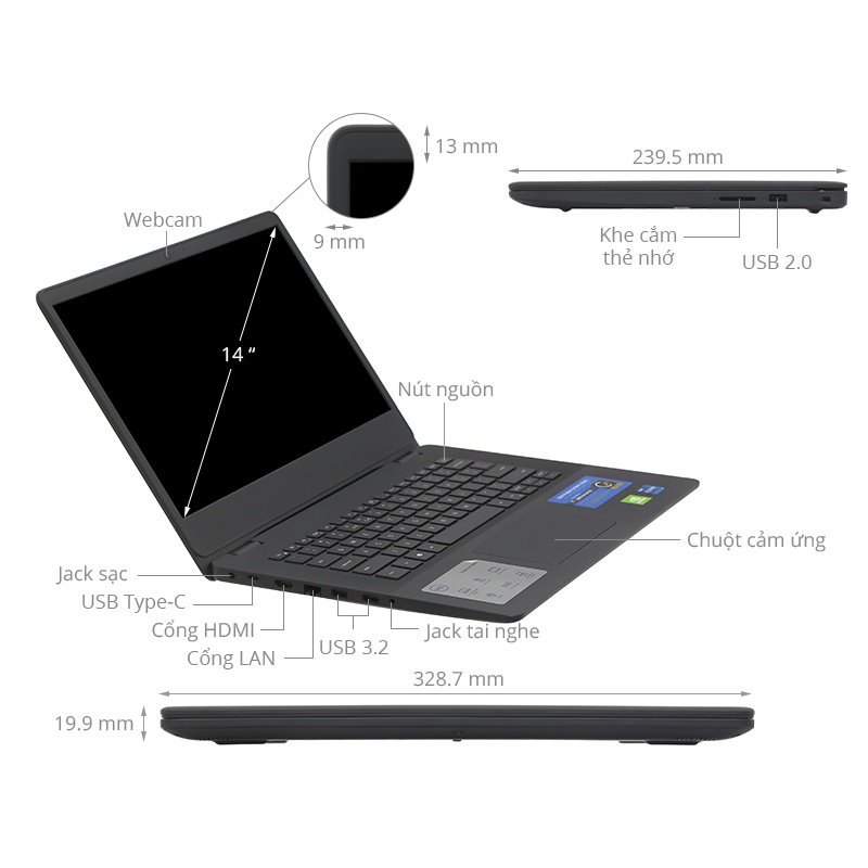 Laptop Dell Vostro 3400 i7 1165G7/8GB/512GB/2GB MX330/Win10 (V4I7015W) | BigBuy360 - bigbuy360.vn