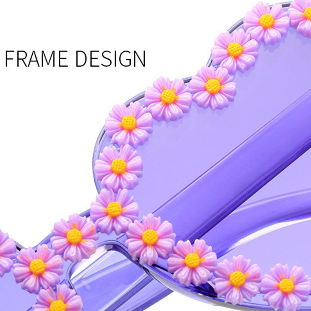 Kính Mát Hình Trái Tim Chống Tia UV400 Họa Tiết Hoa Cúc Thời Trang Đi Biển Cho Nữ
