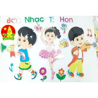 Tranh góc mầm non góc nghệ thuật âm nhạc [ Xốp Đẹp + Tặng keo]