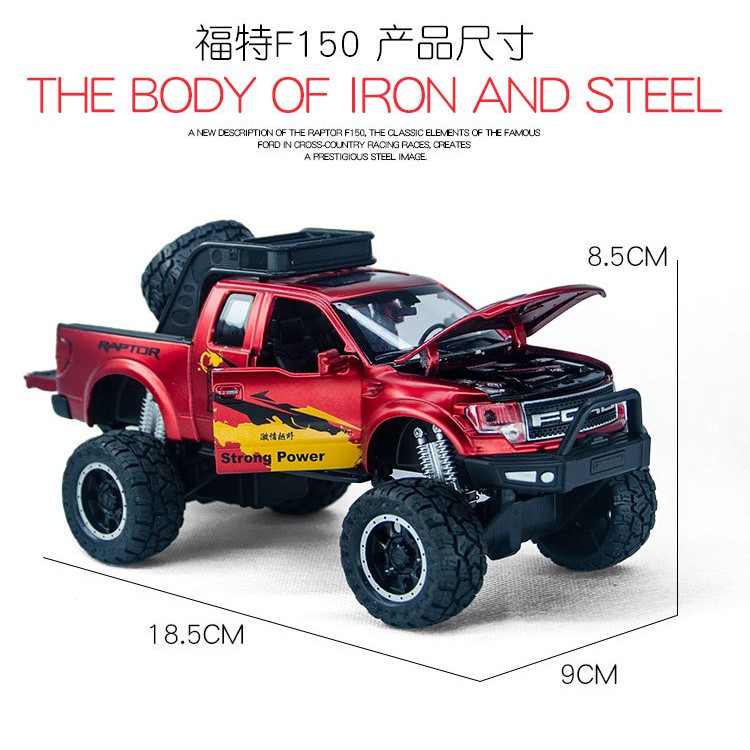 Mô Hình Xe Bán Tải Ford F150 Raptor Offroad Bằng Kim Loại, Mở 2 Cửa, Tỷ Lệ 1:32 - Double Horses No.VB32277