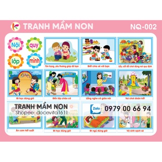 Decal mầm non - nội quy lớp nq-002