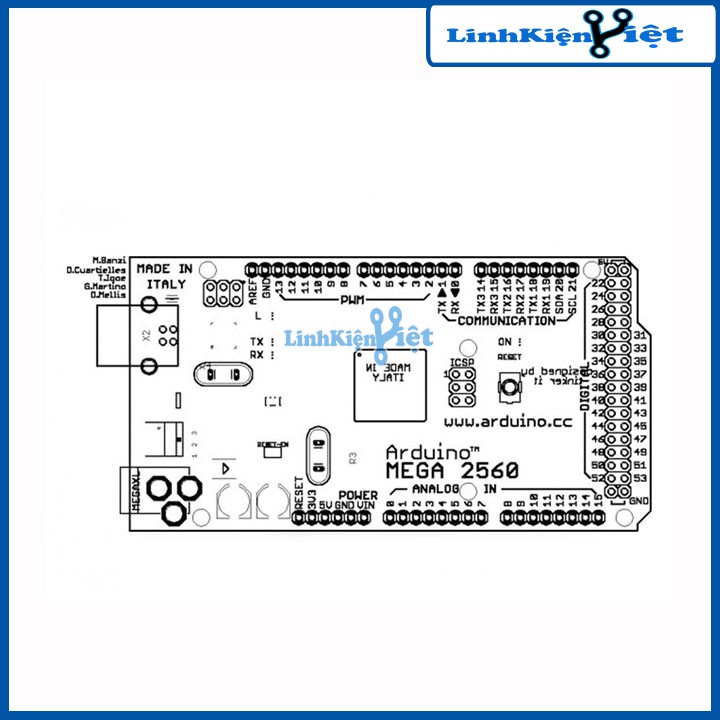 Kit Arduino Mega2560 R3- Atmega16U2 (BH 06 Tháng)