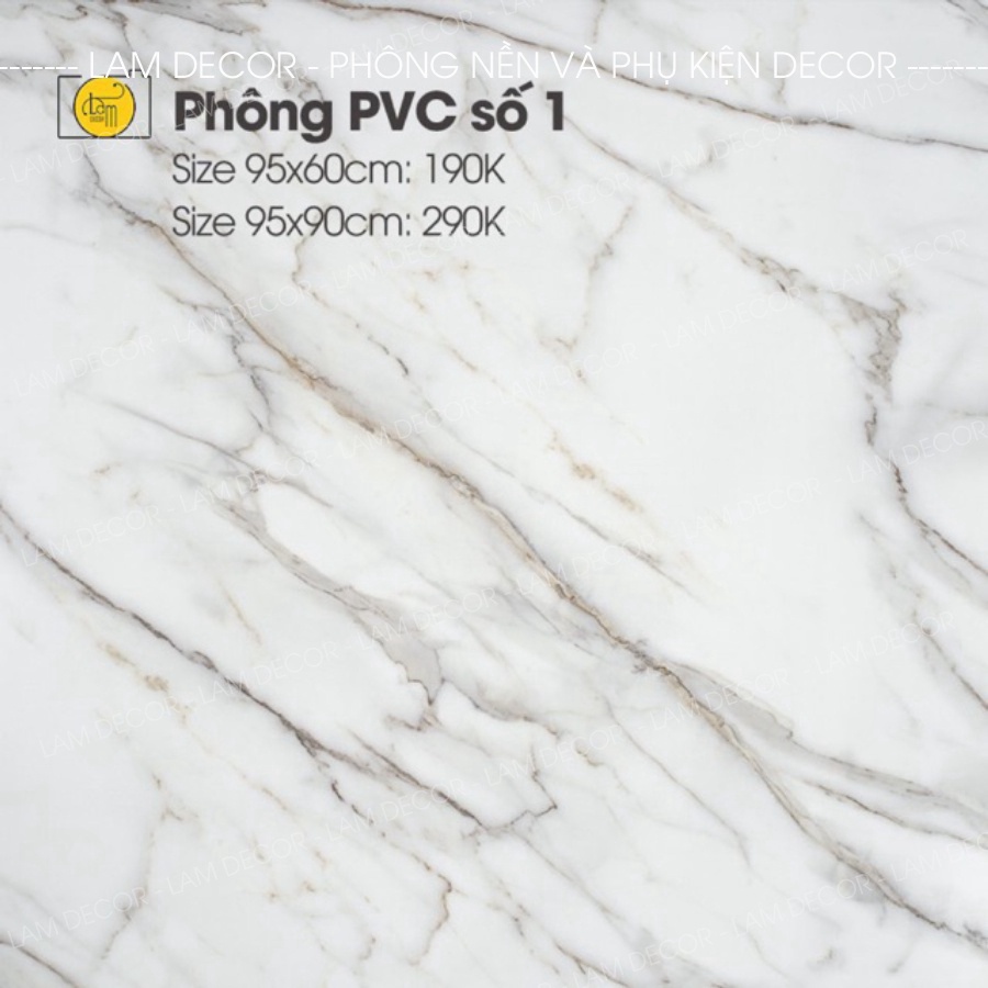 Phông nền chụp ảnh vân đá marble trắng - PVC SỐ 1