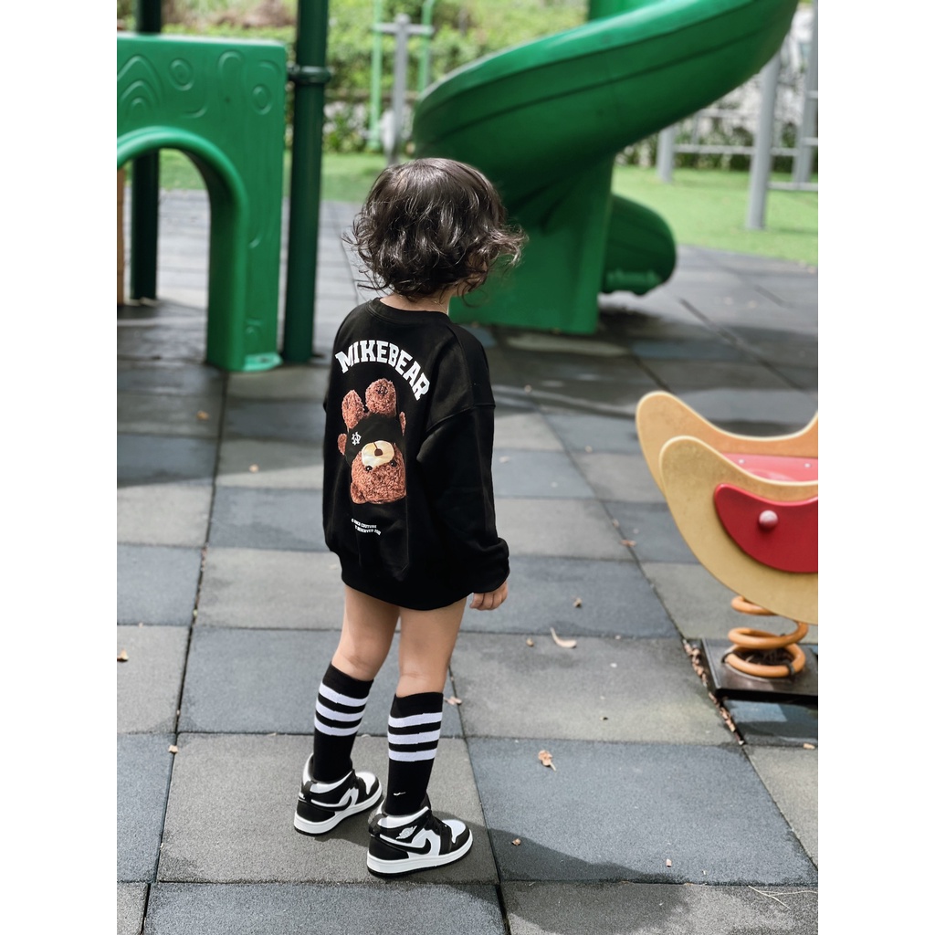 Áo sweater Mikenbear cho bé , áo nỉ cổ tròn trẻ em unisex ,Kid_genZ