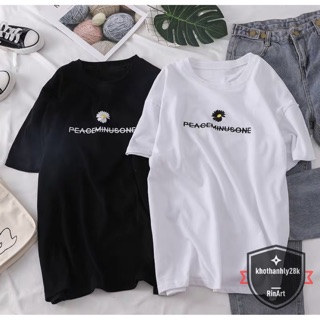 Bst41 - áo thun unisex cotton dày dặn hoa cúc nhiều màu