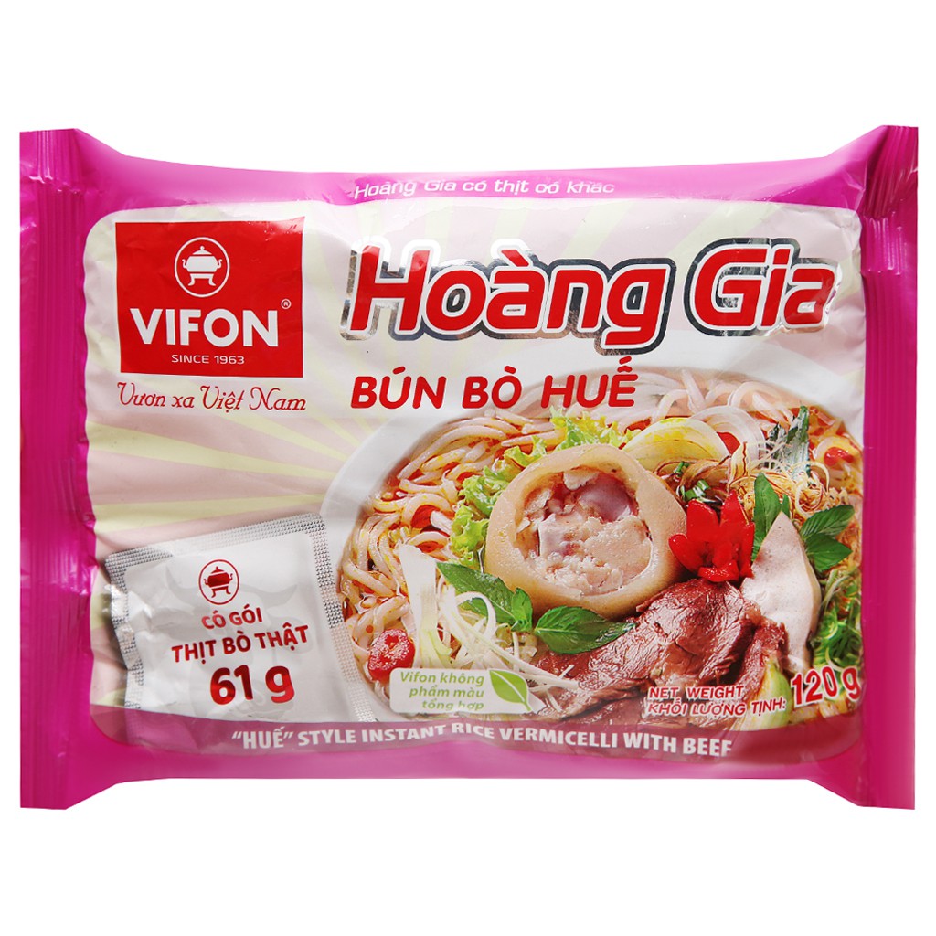 Thùng 18 Gói Bánh Đa Cua Hoàng Gia Có Túi Riêu Cua Thật VIFON 120g/Gói (có thùng mix 7 vị)