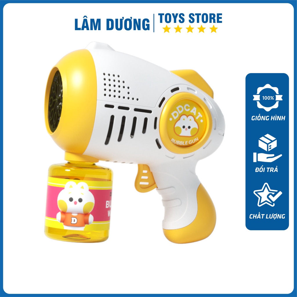 Súng bắn bong bóng xà phòng 10 nòng 👑LÂM DƯƠNG TOYS👑 Súng thổi bong bóng tự động 10 nòng cỡ bự có đèn có nhạc