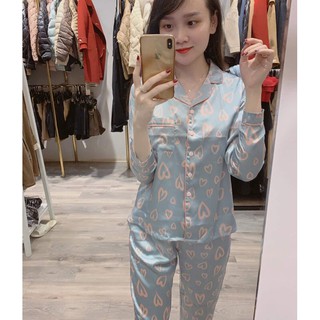 BỘ PIJAMA LỤA HÀN HÌNH TIM