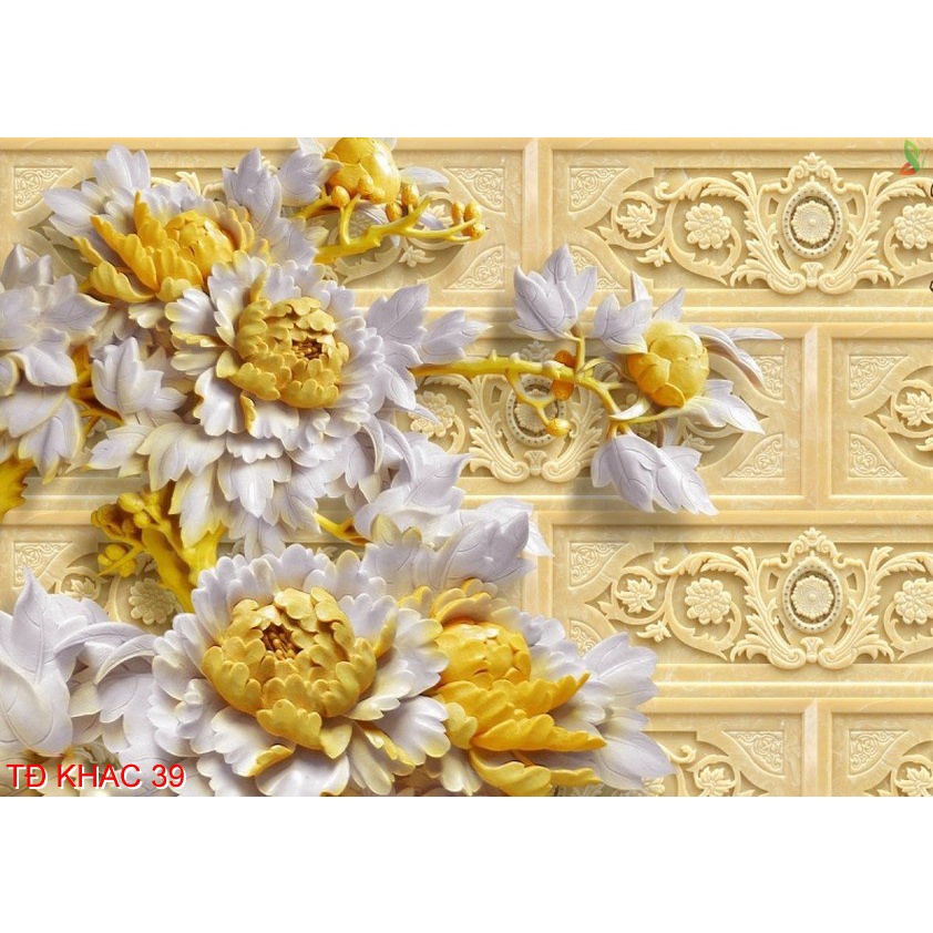 Tranh Điêu Khắc là dòng tranh dán tường có hình ảnh của hoa lá, chim muông…