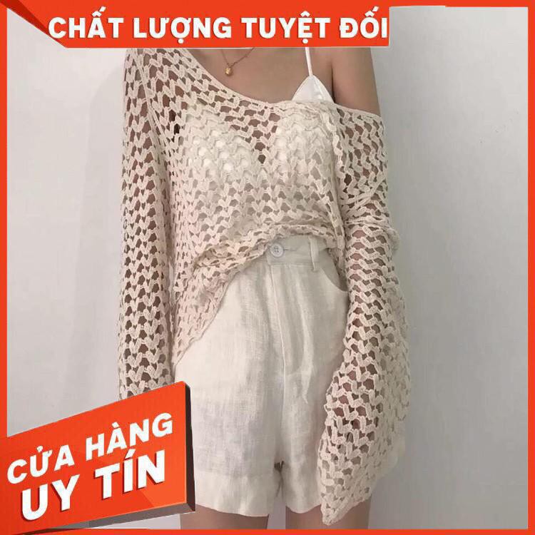 CÓ SẴN - Áo khoác ren lưới đi biển, áo ren cao cấp, áo mặc ngoài bikini (có ảnh thật khách mặc) - Hàng nhập khẩu