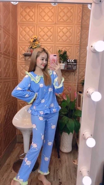 [Pijama nữ]Set đồ bộ pijama thun cotton bánh bèo đẹp miễn chê cho nữ.