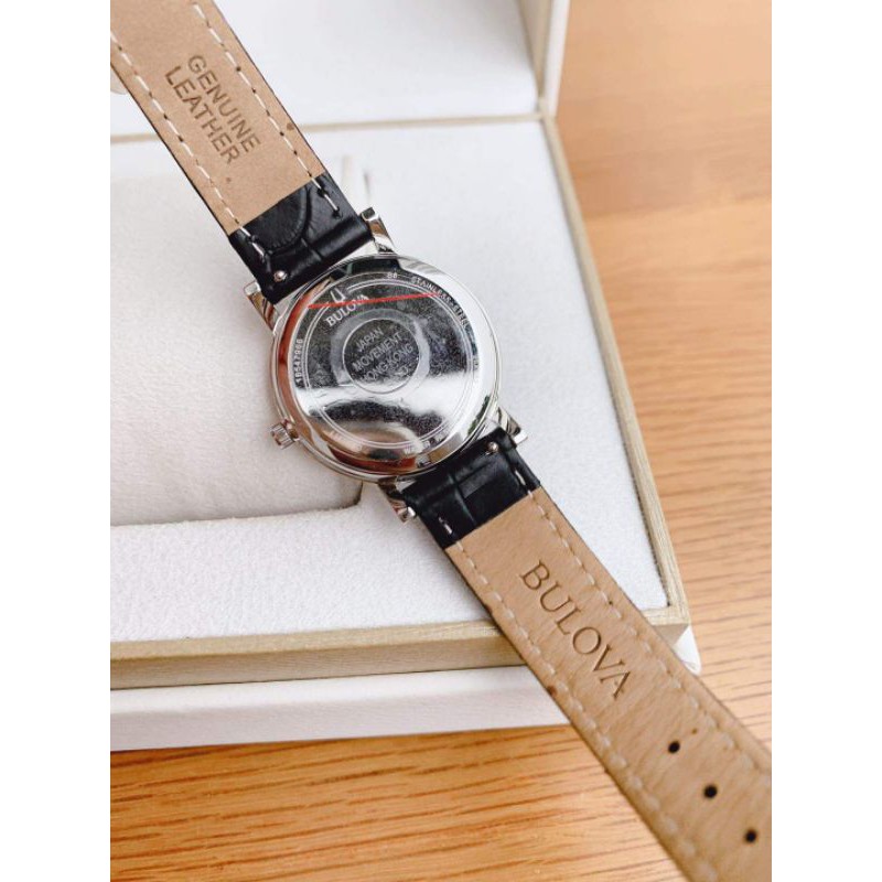 Đồng hồ nữ Bulova 96X132 Quartz dây da mặt khảm xà cừ chính hãng