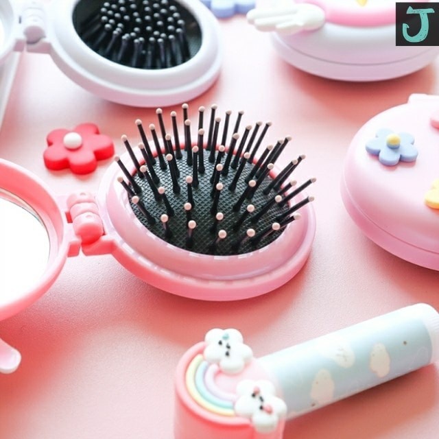 Gương kèm lược chải tóc 2 IN 1 mini cute
