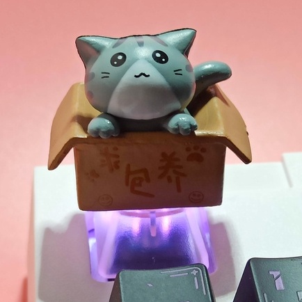 Nút Bàn Phím Cơ Bằng ABS In Hình Mèo Dễ Thương Có Đèn Nền Cho ESC kaih cherry MX