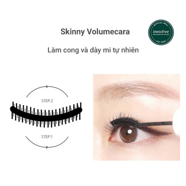 Mascara làm cong và dày mi tự nhiên innisfree Skinny Volumecara 3.5g