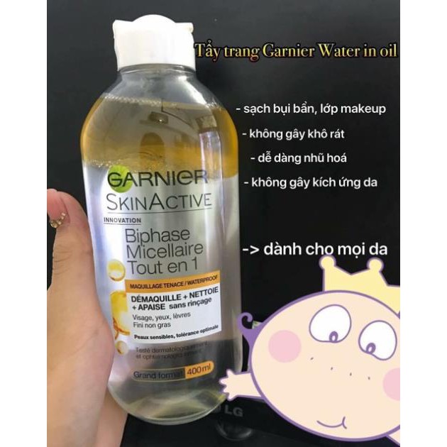 Tẩy Trang Garnier Skin Active Oil Infused Micellar Cleansing Water