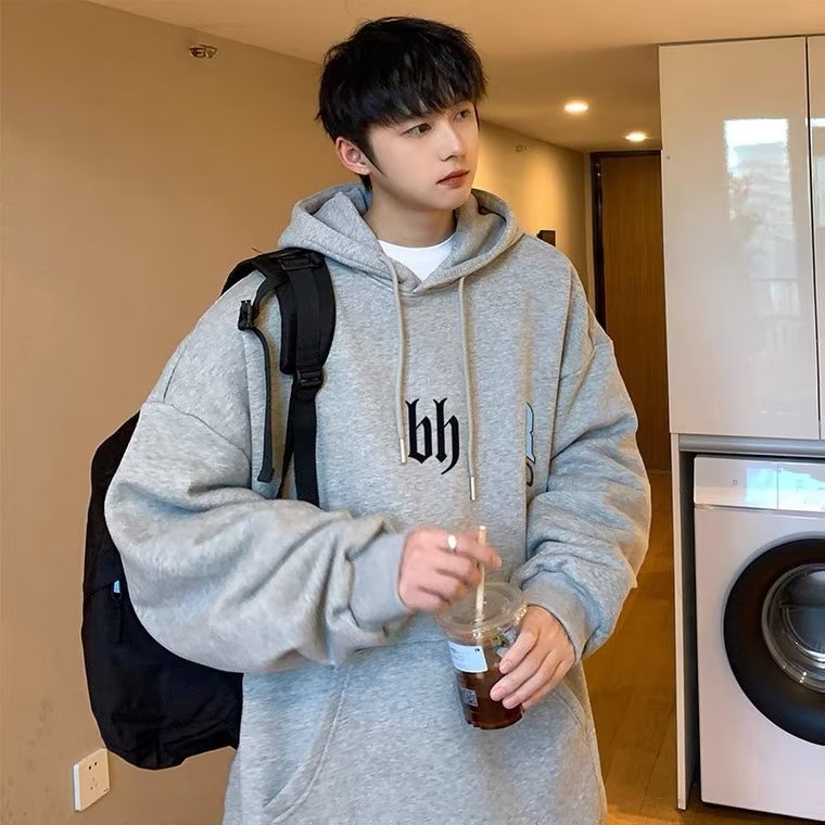 Áo Hoodie Dáng Rộng Cỡ Lớn In Chữ Thời Trang Hàn Quốc Chất Lượng Cao Cho Nam Size M-5XL