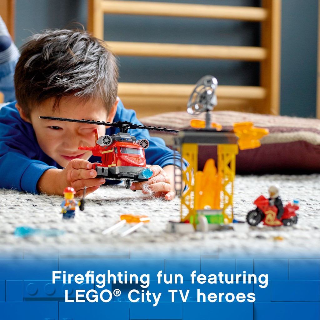LEGO CITY 60281 Trực Thăng Cứu Hỏa ( 212 Chi tiết) Bộ gạch đồ chơi lắp ráp giao thông cho trẻ em