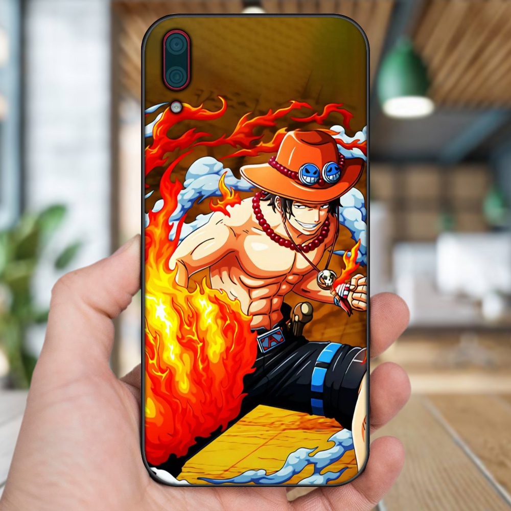 Ốp lưng Huawei Y7 Pro 2019 viền đen in hình Ace One Piece