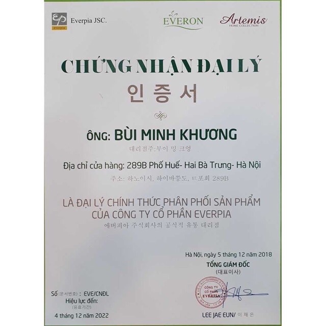 Đệm bông ép EVER0N cao cấp hàng chuẩn 100%