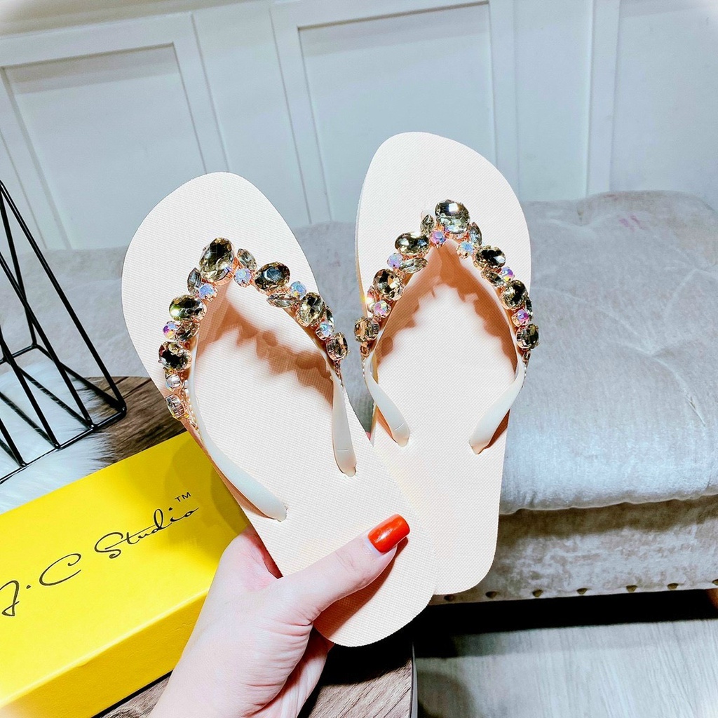 [Mã 33FASHIONSALE giảm 12% đơn 99K] dép kẹp nữ đính khoá cực xinh
