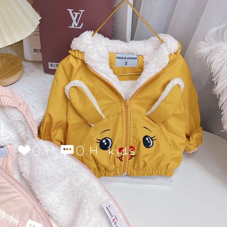 Áo gió Thỏ lót lông cho bé gái