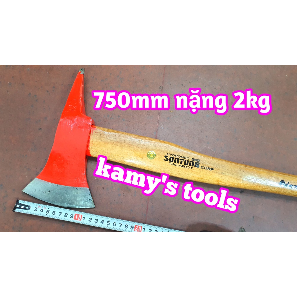 Búa rìu bổ củi, chặt cây, làm vườn, thoát hiểm, cứu hộ đa năng 800g dài 385mm Sơn Tùng