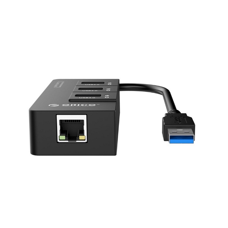 Bộ Chia USB Orico HR01-U3 (Từ 1 Ra 3 cổng chuẩn 3.0, 1 Cổng mạng RJ45
