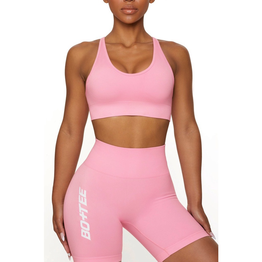 Bộ đồ tập gym yoga thể thao nữ, set quần đùi chun mông, áo bra kèm mút dệt kim quảng châu cao cấp Bin Sports BN078