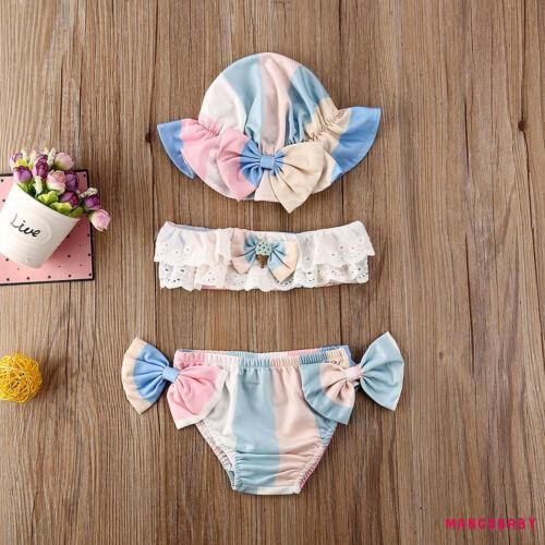 Bộ Bikini 3 Mảnh Họa Tiết Hoa Cho Bé Gái 0-24 Tháng Tuổi