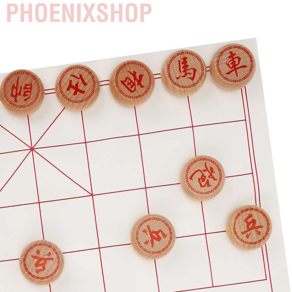 Bộ Bàn Cờ Tướng Bằng Gỗ Sồi Xiangqi Kèm Bàn Cờ Vua Kiểu Trung Hoa