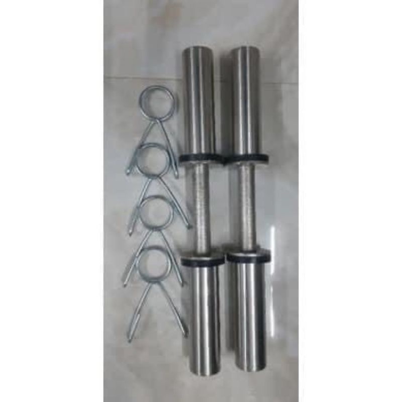 Đòn tập tay inox (1 cặp 2 đòn và 4 kẹp tạ)