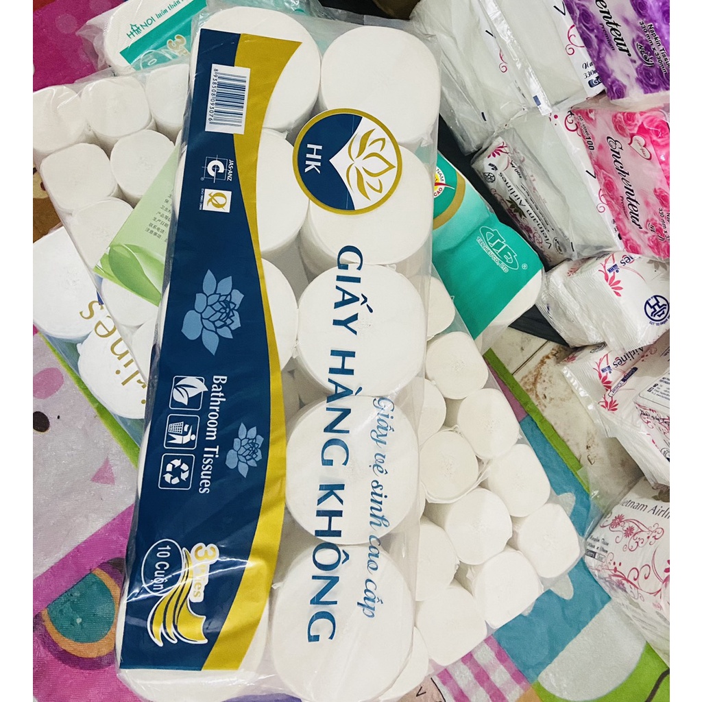 Lốc giấy vệ sinh hàng không napkin siêu mềm dai mịn