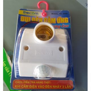 Đui đèn cảm ứng thông minh chính hãng Decom DC 69B có chỉnh thời gian