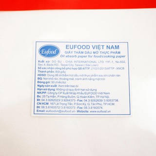 Giấy Thấm Dầu Mỡ Thực Phẩm Eufood (20 x 22cm)