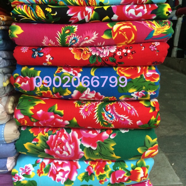 Vải chăn con công các màu( 2,43m x 1,6m)