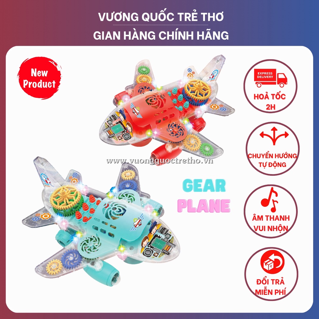 Đồ Chơi Trẻ Em Máy Bay Đồ Chơi Trong Suốt Có Đèn Và Nhạc Cảm Biến Tránh Vật Cản VuongQuocTreTho, Xe Đồ Chơi Cho Bé